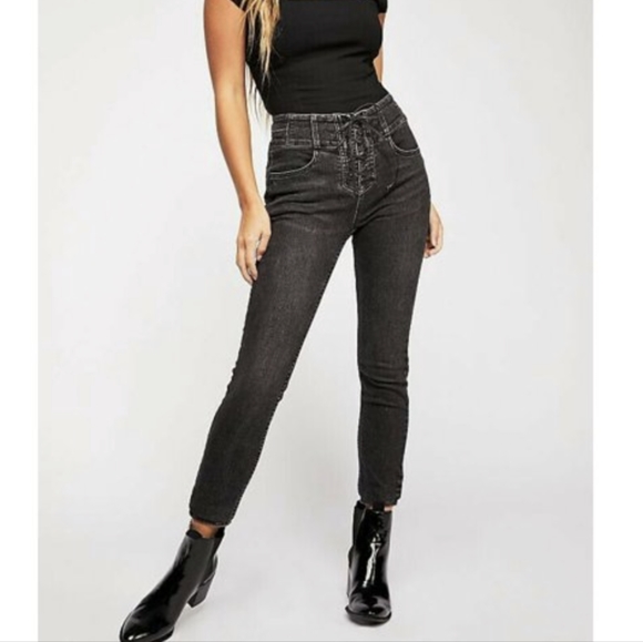 Free People Denim - CRVY lace up jeans